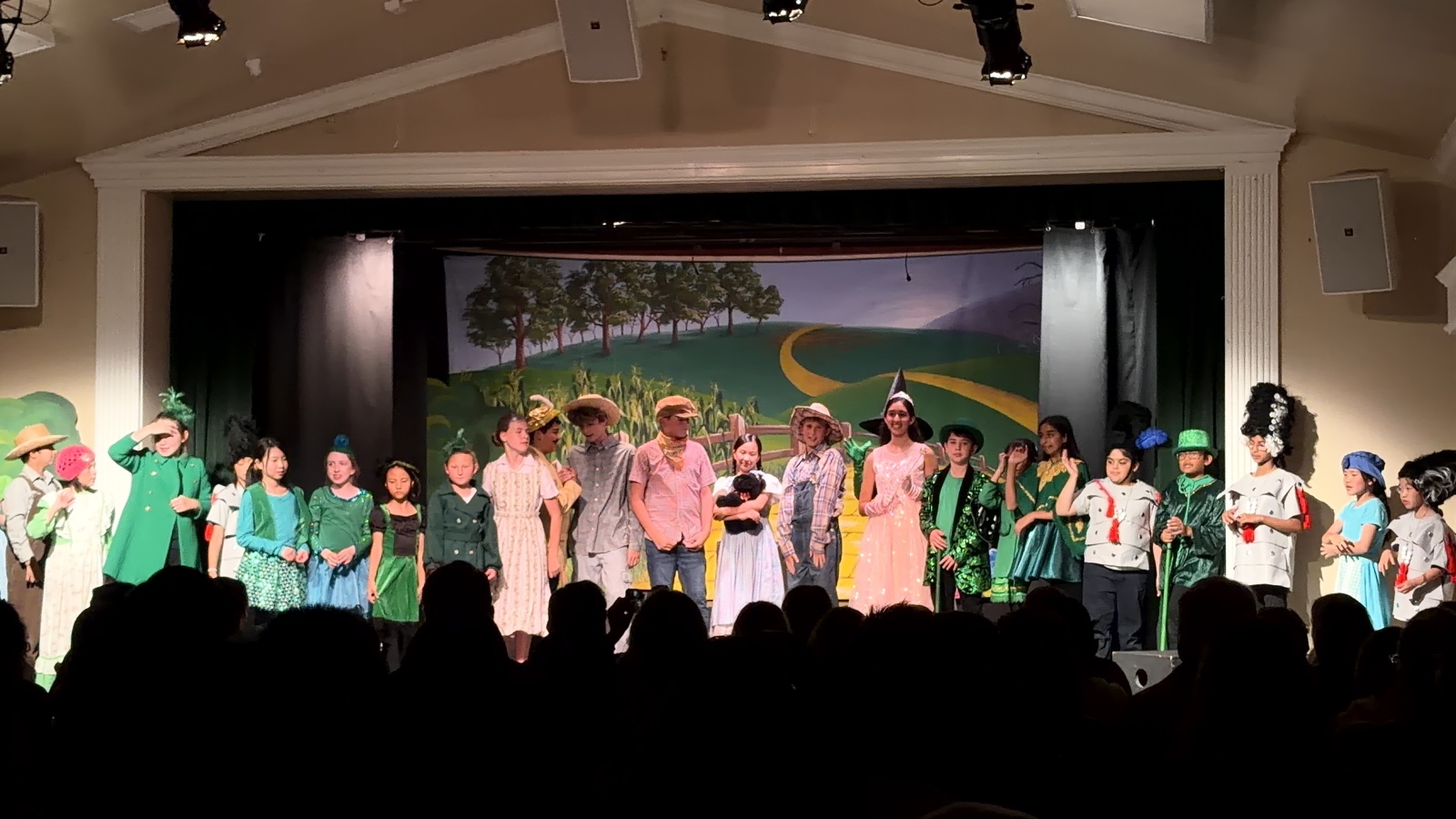 Full cast lineup of The Wizard of Oz with Christine as Dorothy